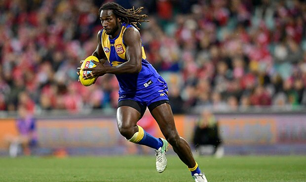 AFL 2018 Round 13 - Sydney v West Coast SYDNEY, AUSTRALIA - JUNE 15: Nic Naitanui of the Eagles runs with the ball during the round 13 AFL match between the Sydney Swans and the West Coast Eagles at Sydney Cricket Ground on June 15, 2018 in Sydney, Australia. (Photo by Brett Hemmings/Getty Images/AFL Media)